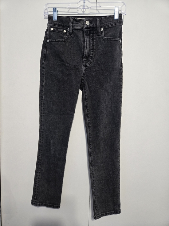 Madewell Denim - Madewell The Perfect Vintage Jean 23P Black High Rise Straight Crop Petite